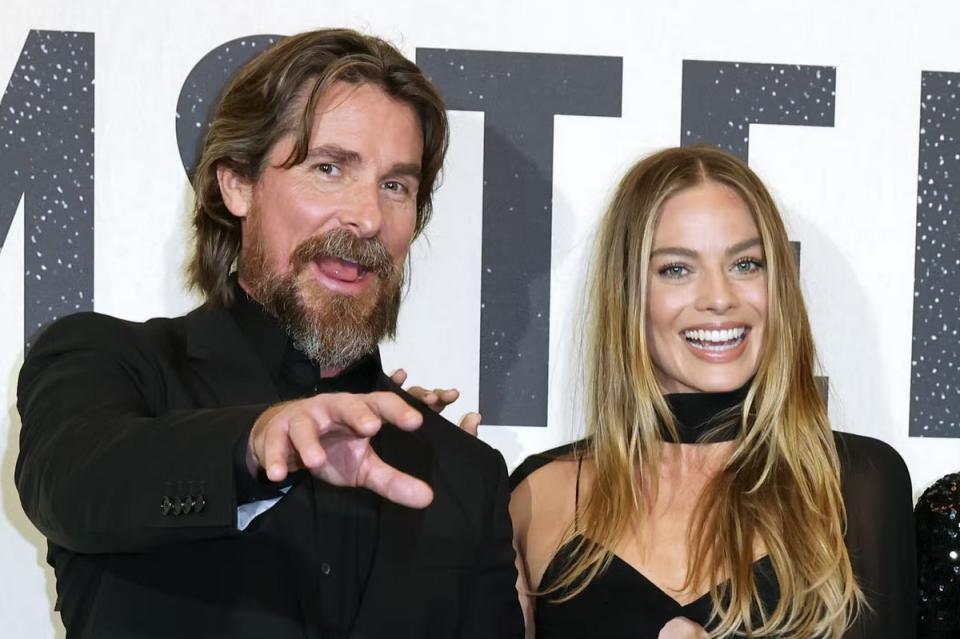 Christian Bale and Margot Robbie attend the European Premiere of Amsterdam in London on September 21, 2022. (Dave Benett)