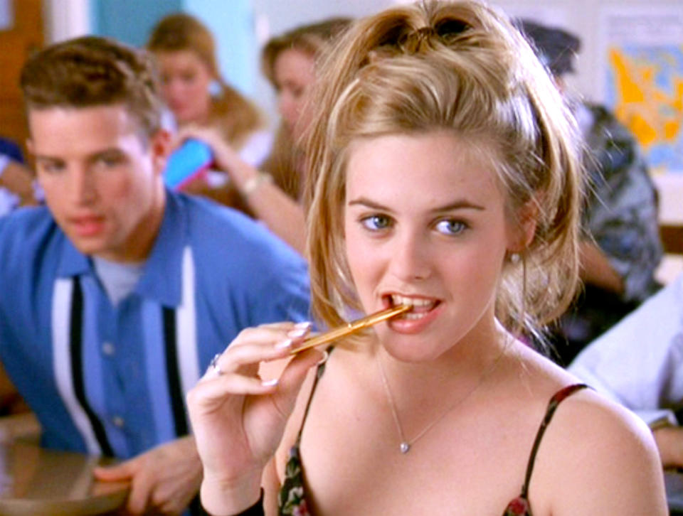 LOS ANGELES - JULY 21: The movie "Clueless", written and directed by Amy Heckerling. Seen here, Alicia Silverstone as Cher Horowitz.  Theatrical wide release, Friday, July 21, 1995. Screen capture. Paramount Pictures. (Photo by CBS via Getty Images)