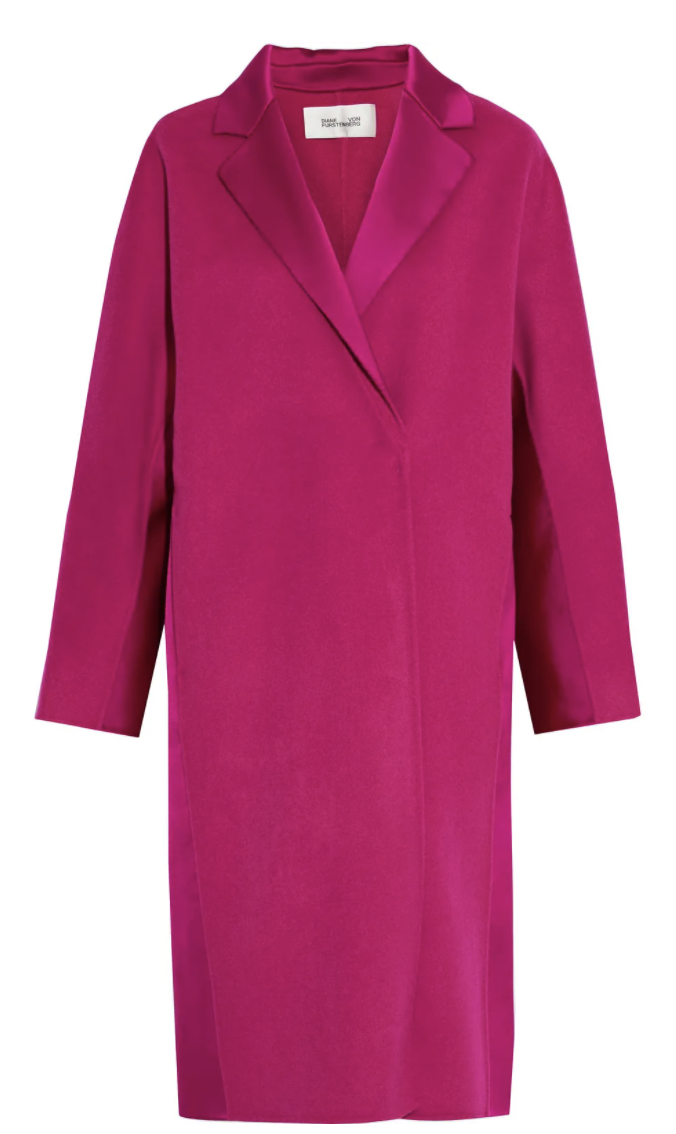 DVF Perilla duchesse satin-panelled wool-felt coat. PHOTO: The Outnet