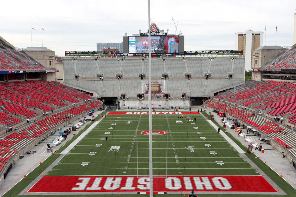 COLUMBUS, OH - SEPTEMBER 10: A general view of Ohio Stadium prior to the college football game between the Arkansas State Red Wolves and Ohio State Buckeyes on September 10, 2022, at Ohio Stadium in Columbus, OH. (Photo by Frank Jansky/Icon Sportswire via Getty Images)