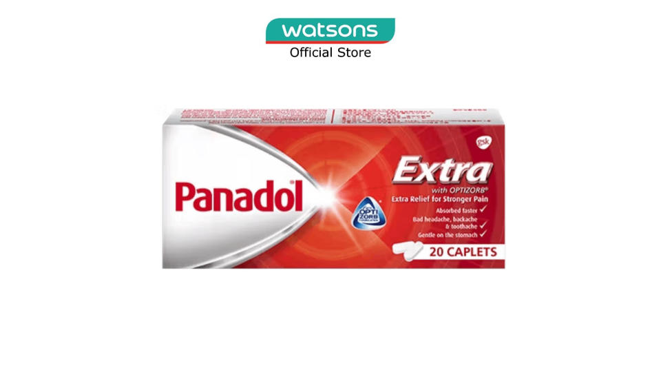 A product image of Panadol Extra With Optizorb 20 Tablets.