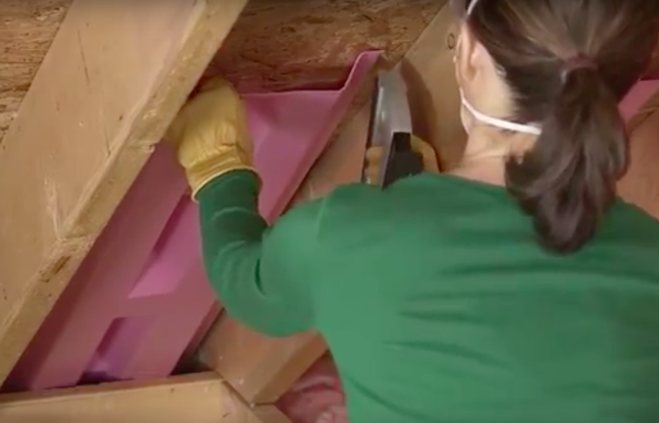 Attic vents or baffles installed at each soffit vent ensures proper air flow.