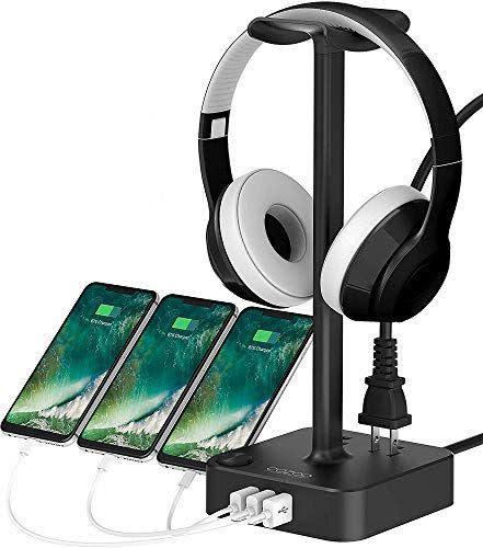 Headphone Stand with USB Charger