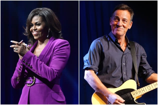 Michelle-Obama-Bruce-Springstein - Credit: Paras Griffin/Getty Images; Jemal Countess/Getty Images