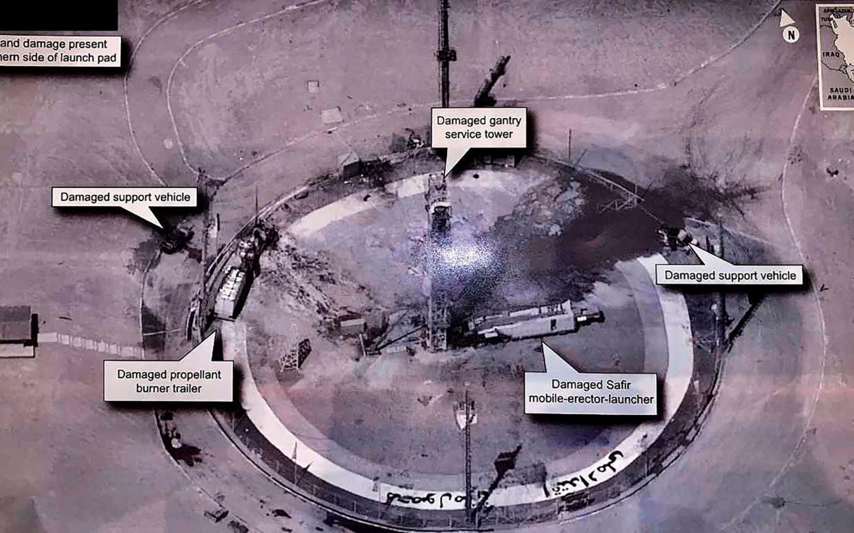 The photo posted on Friday by Mr Trump appeared to be a once-classified surveillance photo of the rocket launch site - Donald J. Trump Twitter account