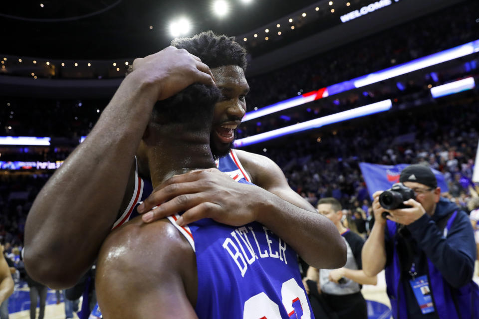 The 76ers picked up their first win over the Celtics this season. (AP)