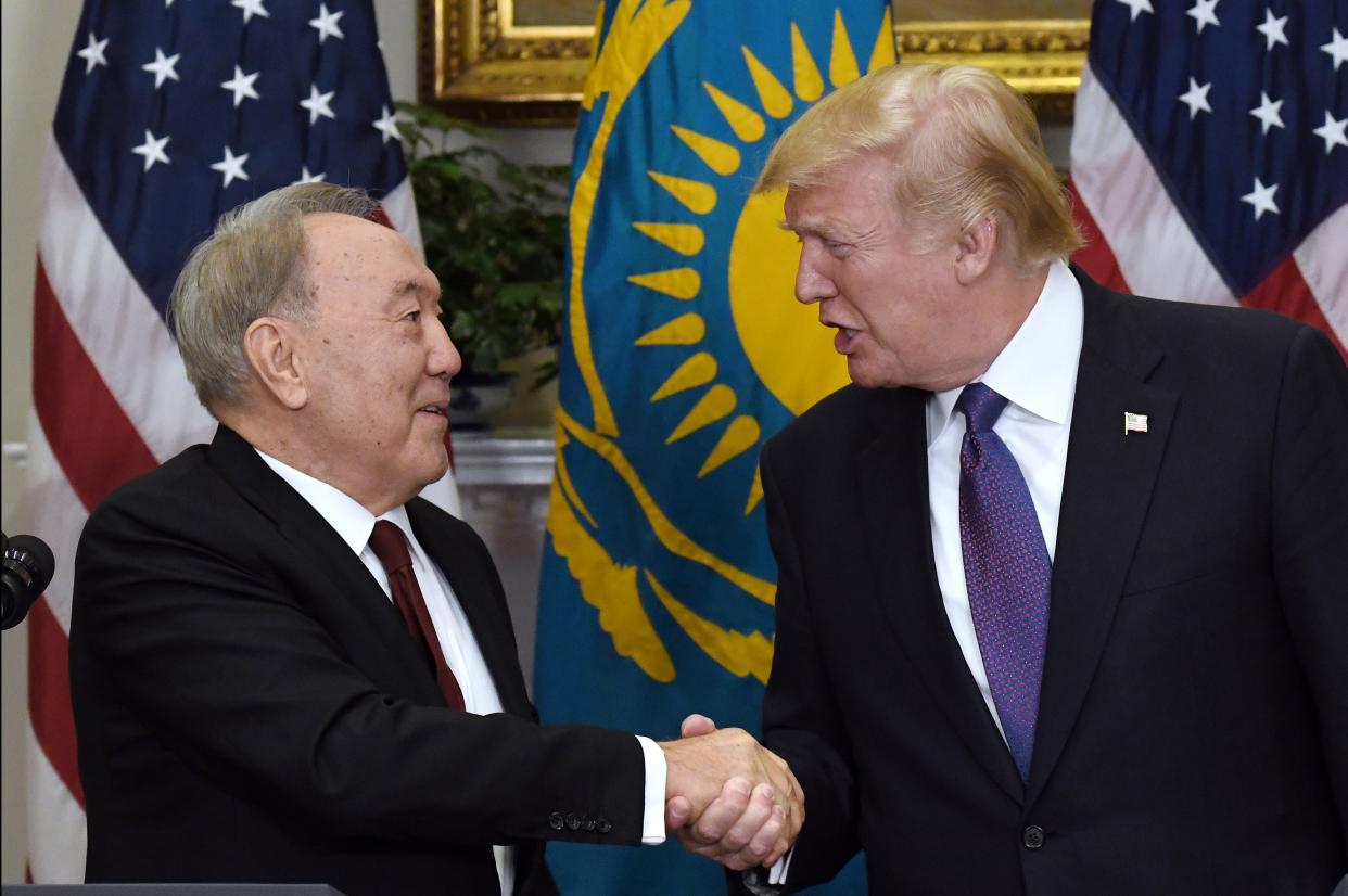 Donald Trump with President Nursultan Nazarbayev of Kazakhstan 