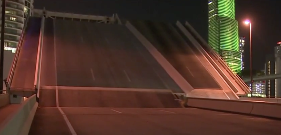 A drawbridge over Miami River is pictured.