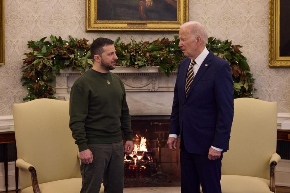 Stock picture of President Zelensky with President Joe Biden. (Getty Images)