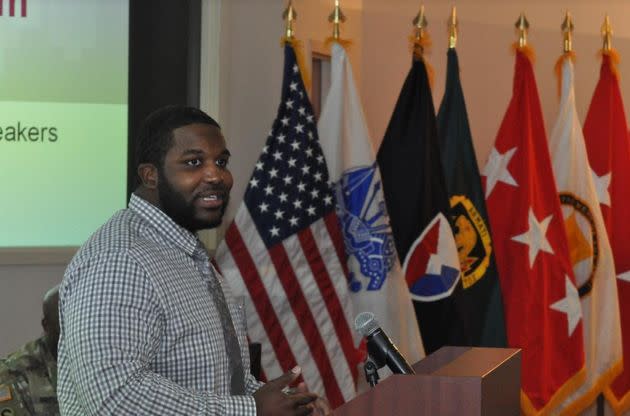 The author speaking at Shaw Air Force Base in South Carolina in 2016. (Photo: Courtesy of David Kendrick)