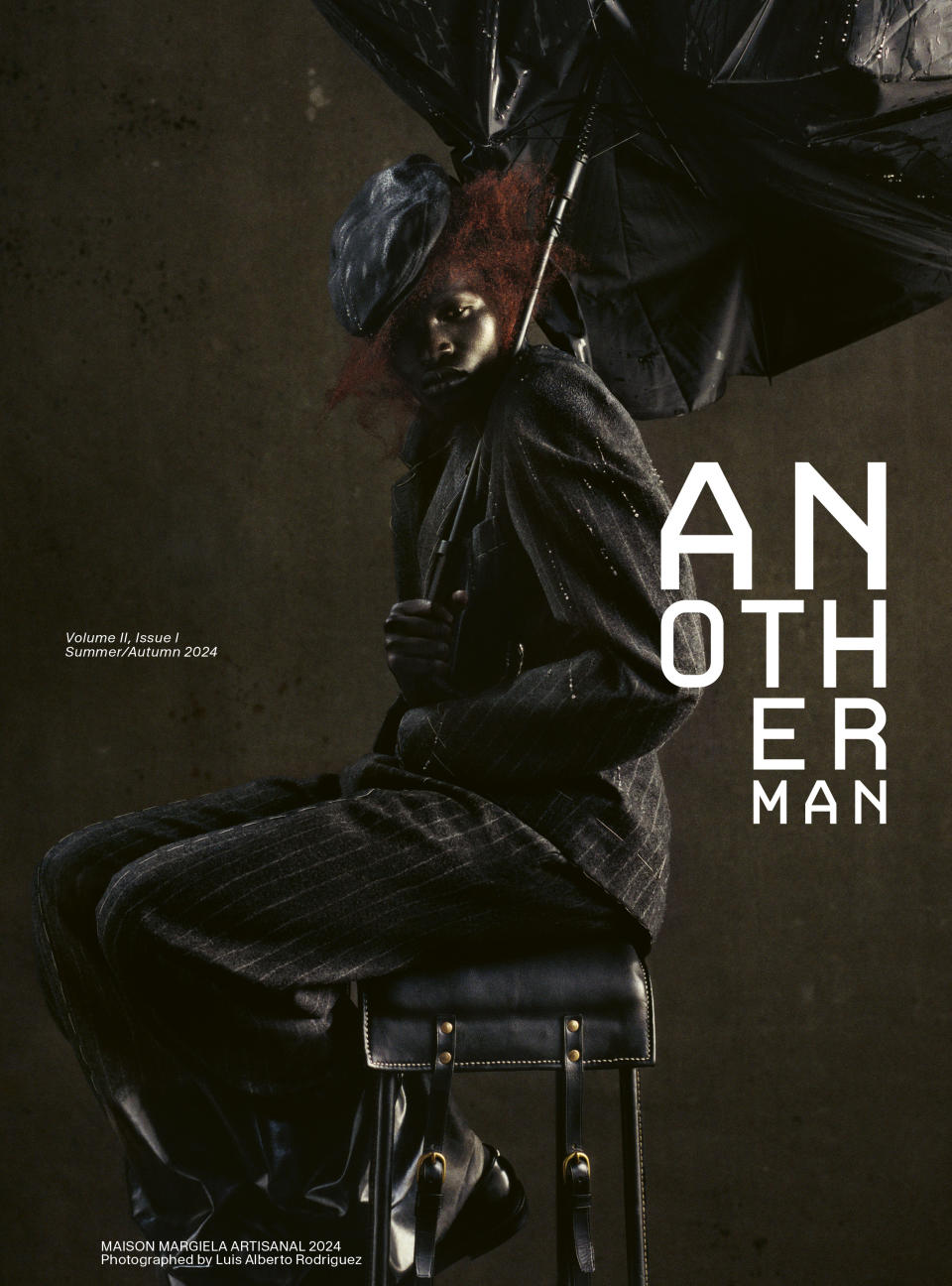 Relaunched Another Man cover with a look from Maison Margiela's couture collection