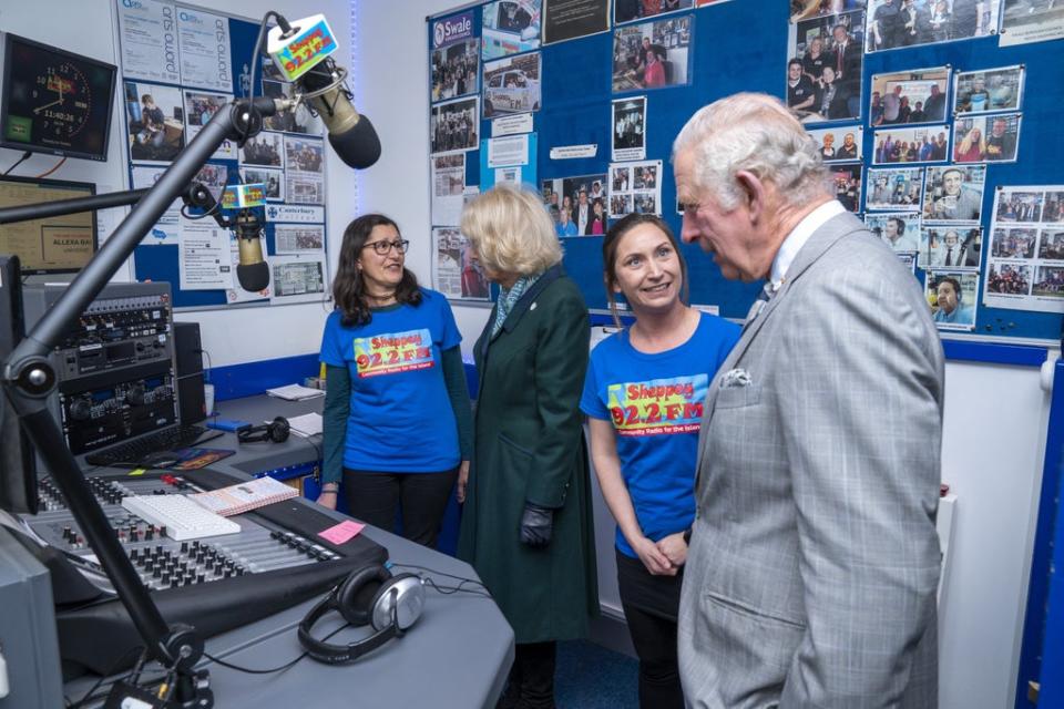 The Prince of Wales and the Duchess of Cornwall visited Sheppy FM (Arthur Edwards/The Sun/PA) (PA Wire)