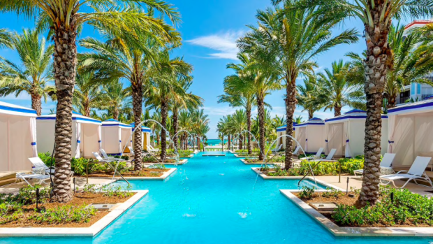<p>Grand Hyatt Baha Mar</p><p>The white sands of the Bahamas are a great spot to soak up the sun on an anniversary getaway. Couples will make more memories together with a stay at <a href="https://go.skimresources.com?id=113896X1572730&xs=1&url=https%3A%2F%2Fwww.tripadvisor.com%2FHotel_Review-g147416-d9838640-Reviews-Grand_Hyatt_Baha_Mar-Nassau_New_Providence_Island_Bahamas.html&sref=https%3A%2F%2Fparade.com%2F1002608%2Fmarynliles%2Fbest-anniversary-getaways%2F" rel="noopener" target="_blank" data-ylk="slk:Grand Hyatt Baha Mar;elm:context_link;itc:0;sec:content-canvas" class="link ">Grand Hyatt Baha Mar</a> where you can experience swim-up aquariums, cliff jumps and an underwater marine cavern.</p>
