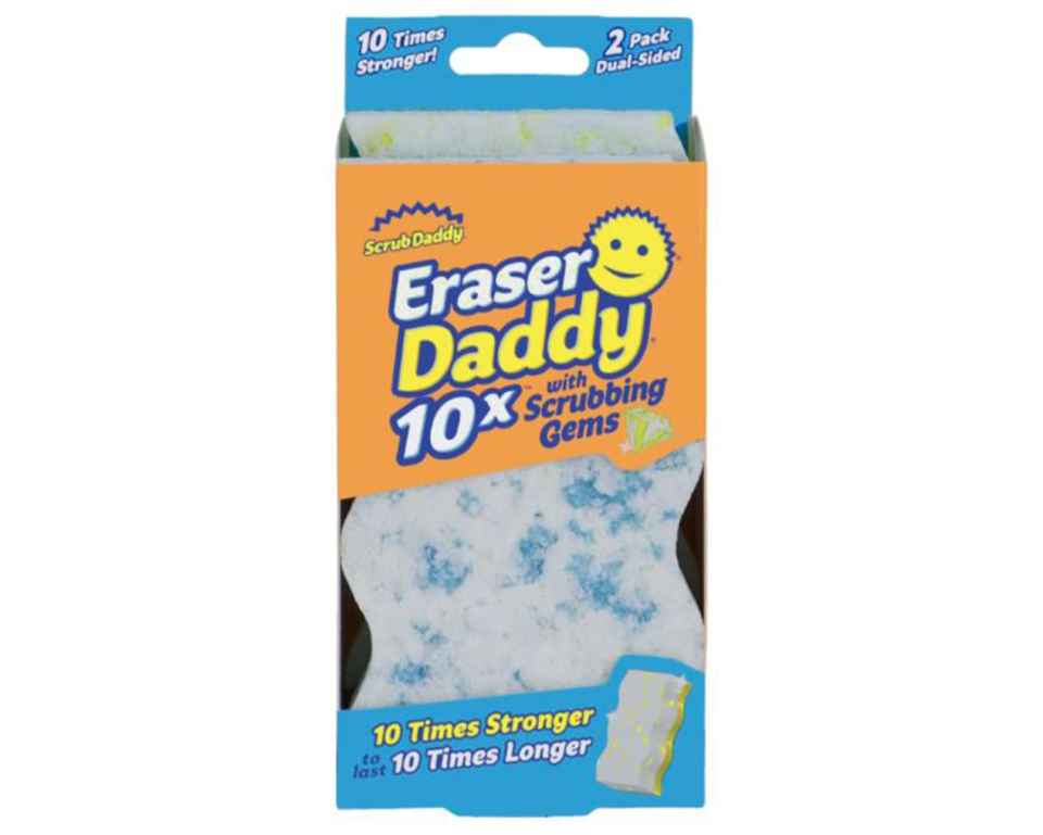 A two-pack of eraser daddy sponges