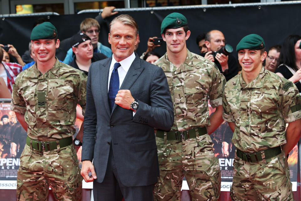 Dolph Lundgren attends the London premiere "The Expendables 2" on August 13, 2012.