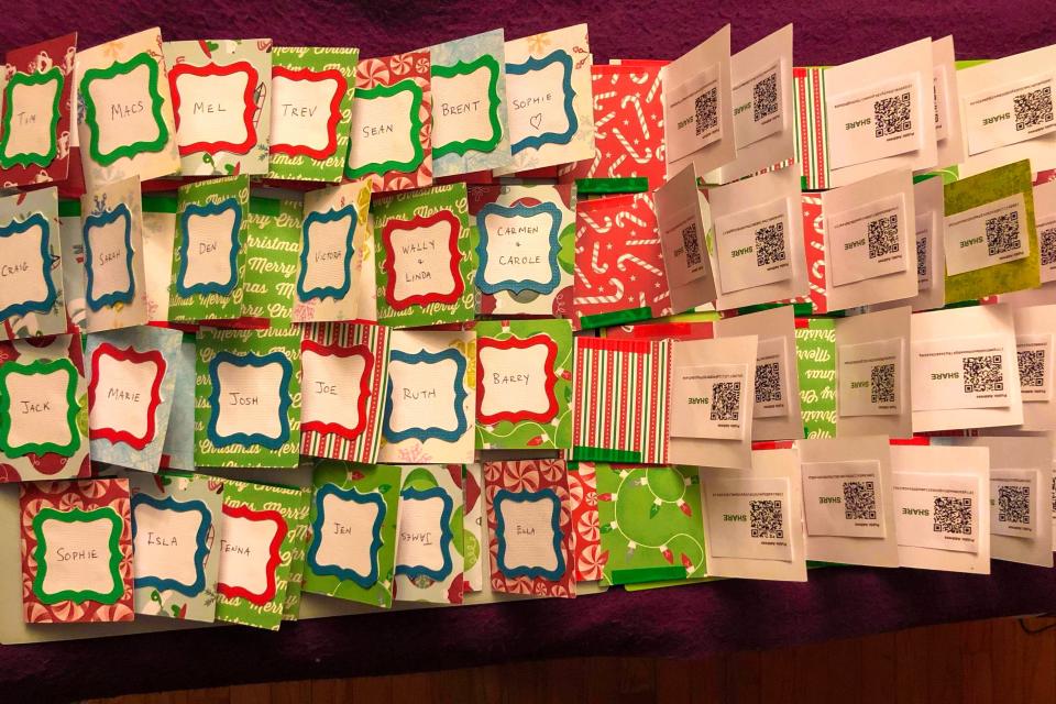 Andy L. plans to send out 50 cards with 0.01 bitcoin inside each this Christmas.