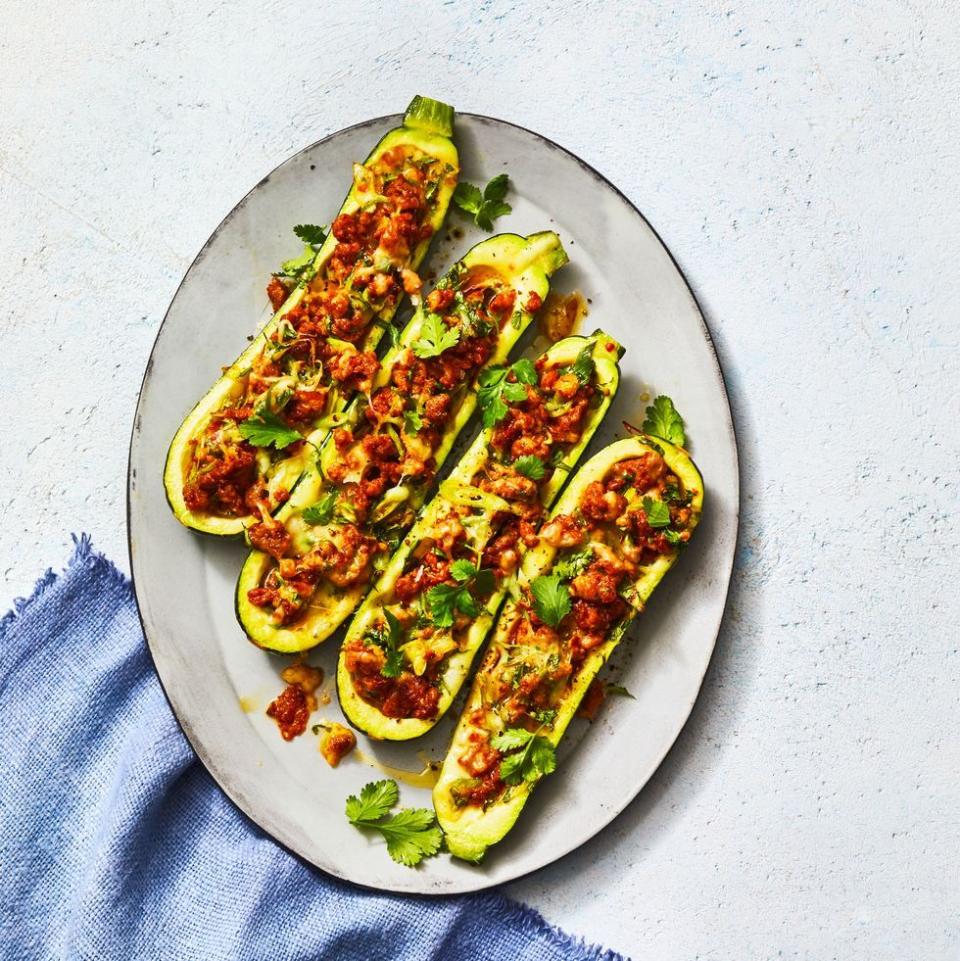 Chorizo-Stuffed Zucchini