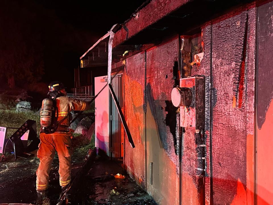 A fire scorched a building at Indianola Park in North Kitsap. Investigators determined that the fire was likely an accident and started with improper disposal of spent fireworks.