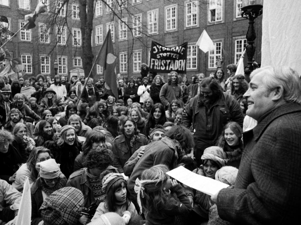 A meeting inside Christiania in 1976.