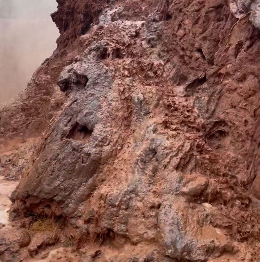 A glimpse of Havasu Canyon, a popular Grand Canyon National Park attraction, amidst a flash flood that killed one and left hundreds stranded on Thursday.