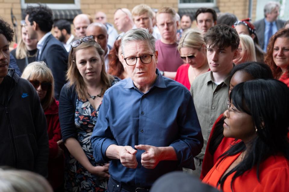 Labour Party leader Sir Keir Starmer at a campaign event in Grays, Essex while on the General Election campaign trail. (Stefan Rousseau/PA Wire)