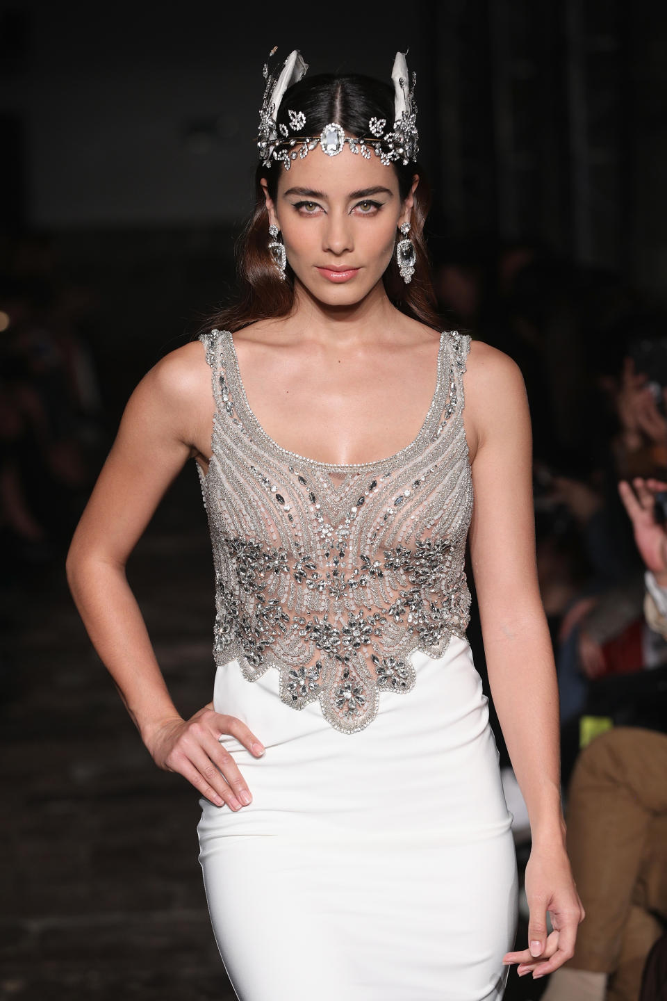 Esmeralda Pimentel en el fashion show de México en 2018 (Getty Images)