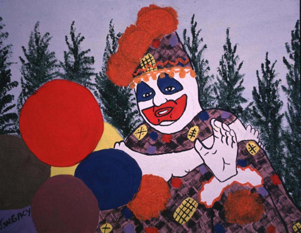 A self-portrait of a clown by John Wayne Gacy.