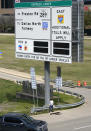 An express lanes highway sign marks an entrance in Dallas, Friday, March 3, 2023. There is growing interest in the South in fee-based express lanes in which some drivers can up to avoid congestion on highways where other drivers can access general lanes for free. (AP Photo/LM Otero)