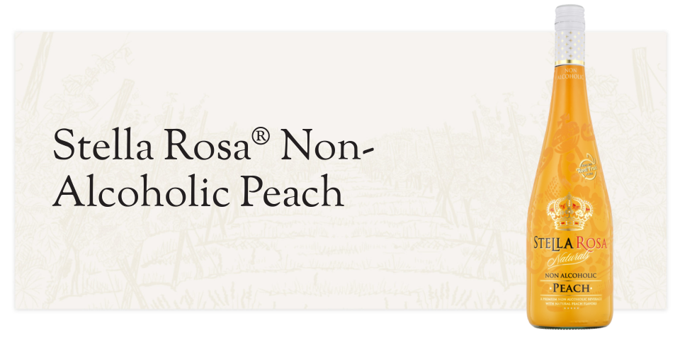<p><a href="https://sanantoniowinery.com/product/stella-rosa-non-alcoholic-peach/" rel="nofollow noopener" target="_blank" data-ylk="slk:Shop Now;elm:context_link;itc:0;sec:content-canvas" class="link ">Shop Now</a></p><p>Stella Rosa Non-Alcoholic Peach</p><p>San Antonio Winery</p><p>$8.94</p><span class="copyright">Stella Rosa</span>