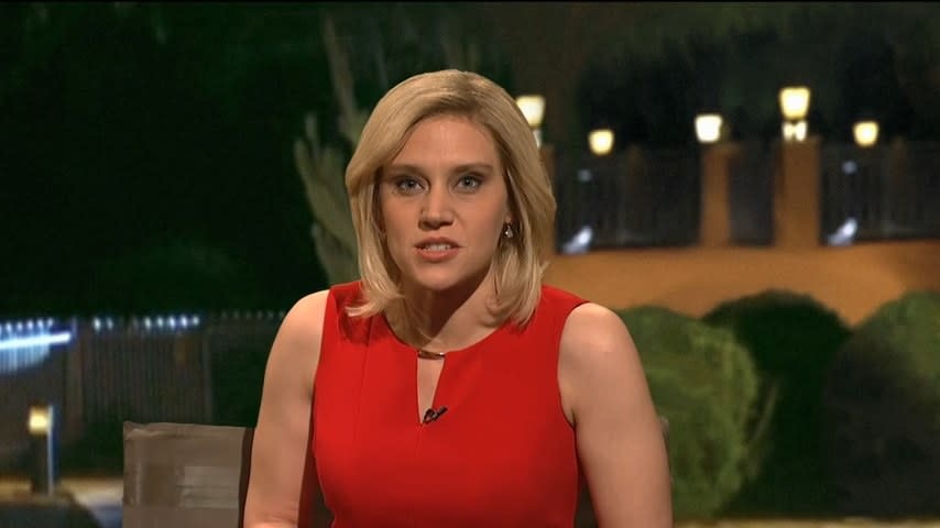 Kate McKinnon as Laura Ingraham on the "The Ingraham Angle" in "Saturday Night Live"