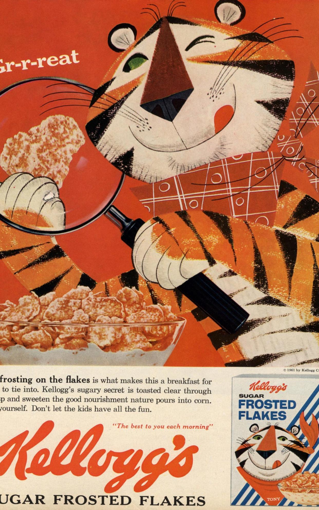 Tony the Tiger in a 1960s Kellogs' advert