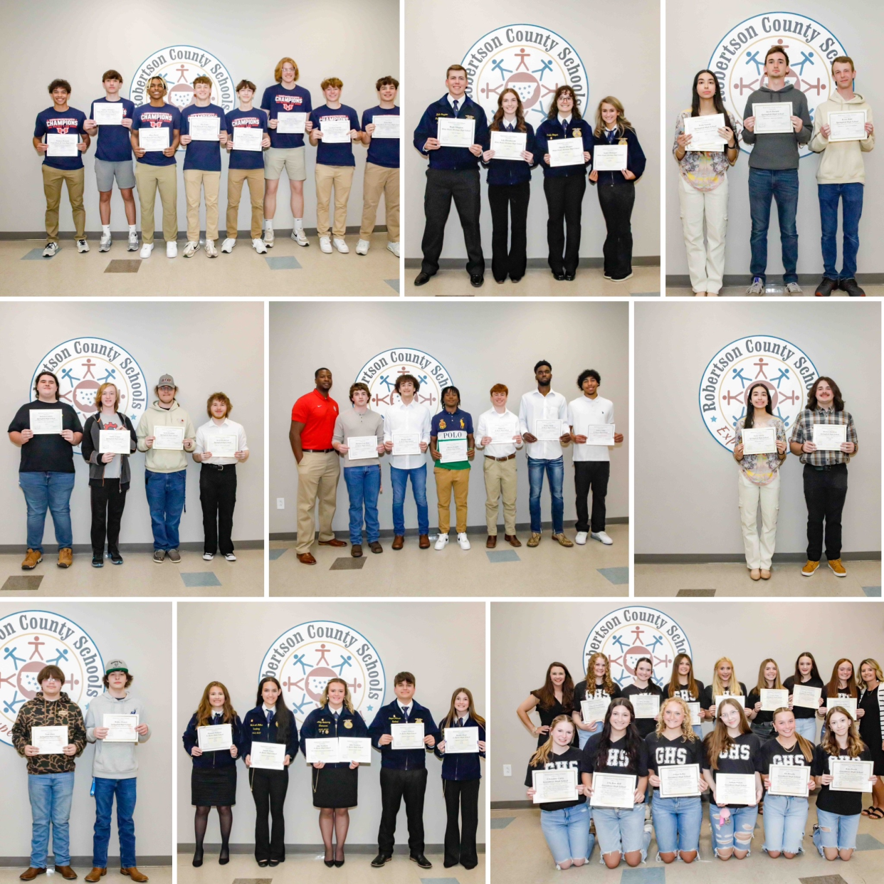 The Robertson County Board of Education met in a regular session on April 8 to recognize more than 100 students across the district for their varying achievement, abilities and honors.