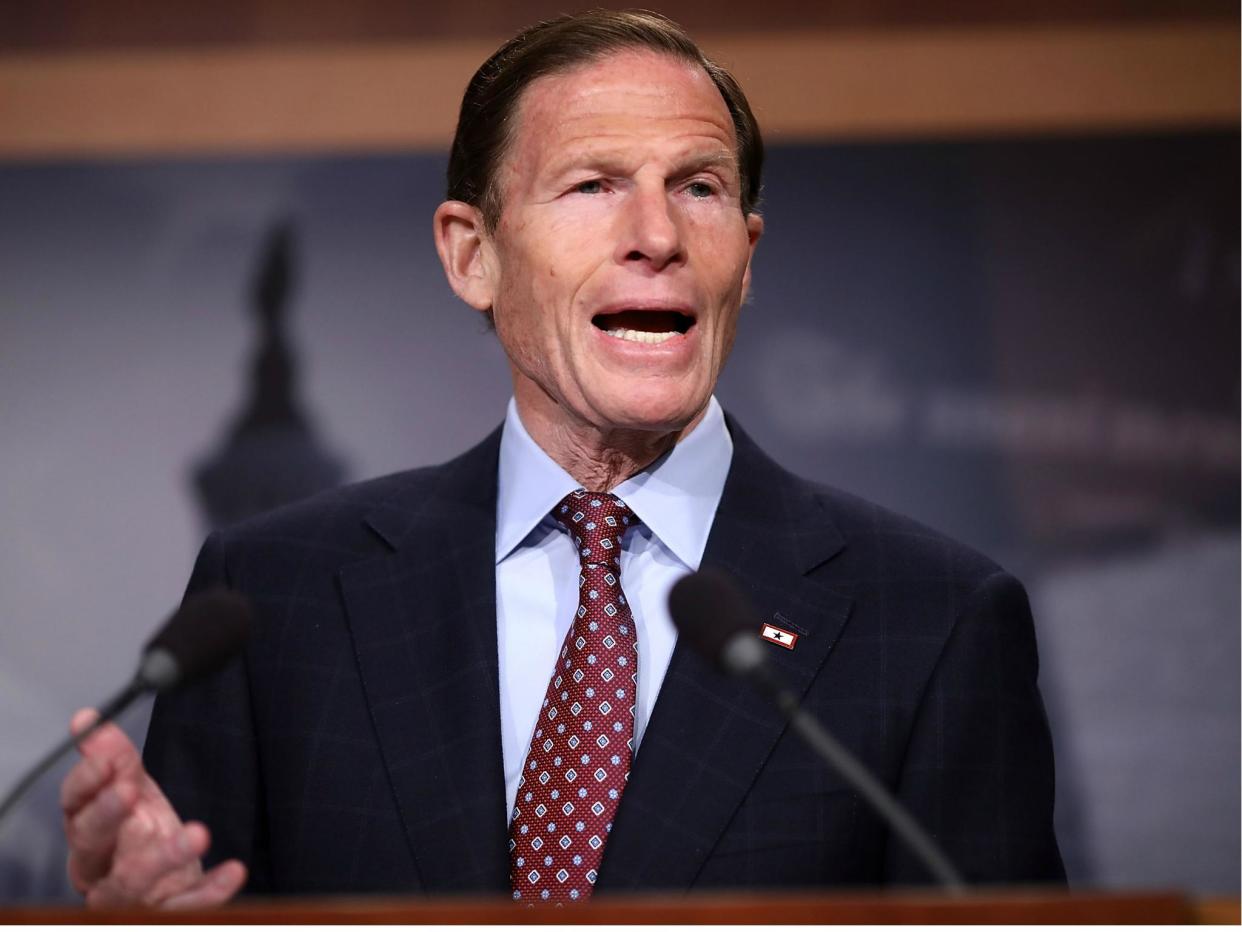 Donald Trump attacked Democrat Senator Richard Blumenthal for the Senator's comments on the Trump campaign team's alleged collusion with Russian officials: Chip Somodevilla/Getty Images