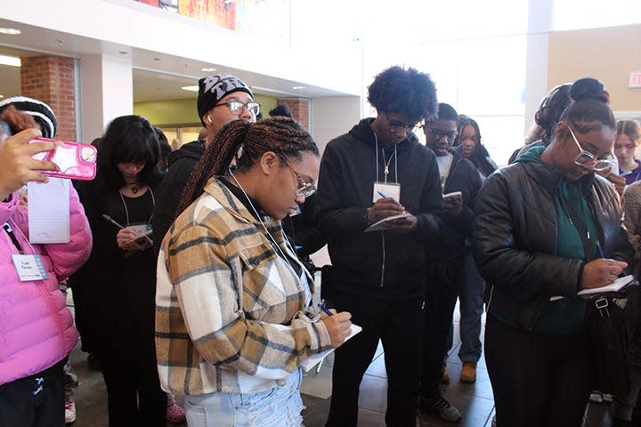 Students and instructors participate in the Columbus Journalists in Training class.