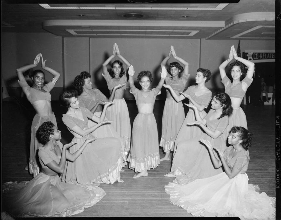 Dancers in Mary Cardwell Dawson’s National Negro Opera Company 1954 performance of “Aida.” The story of the NC native and her opera company is the focus of a play with music starring Denyce Graves performing with Opera Carolina Feb. 15-17. Teenie Harris/Courtesy of Carnegie Museum of Art