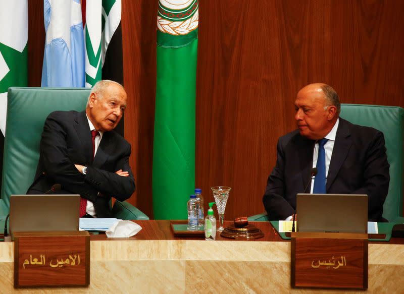 Meeting of Arab foreign ministers at the Arab League Headquarters, in Cairo