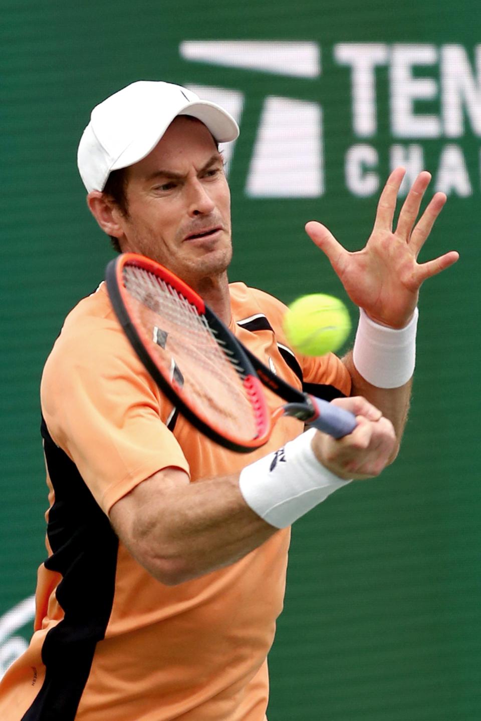 Andy Murray defeats David Goffin during round one of the BNP Paribas Open in Indian Wells, Calif., on Wednesday, March 6, 2024.