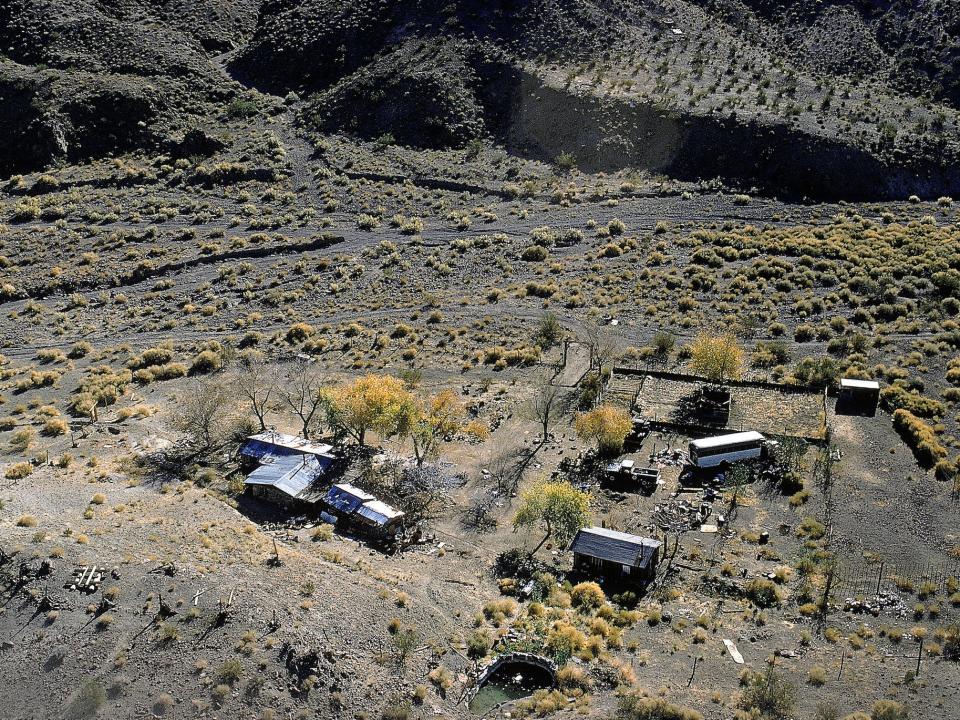 Aerial view of Barker Ranch, former home of serial killer Charles Manson and family