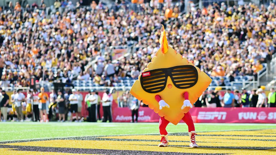 Ched-Z, the Cheez-It Citrus Bowl mascot, at the 2024 Cheez-It Citrus Bowl in Orlando, Florida. - Julio Aguilar/Getty Images