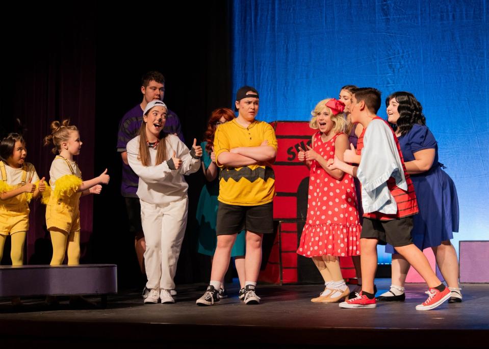 Sacred Heart Junior and Senior High School and St. Mary's Grade School students present "You're a Good Man Charlie Brown." The show had a change in venue at the last minute to Salina South High after a tragedy at Kansas Wesleyan University shut down the original venue.