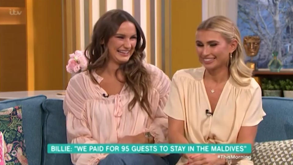 Billie Faiers said she was "in shock" after wedding scrutiny on an episode of 'This Morning'. (Credit: ITV)