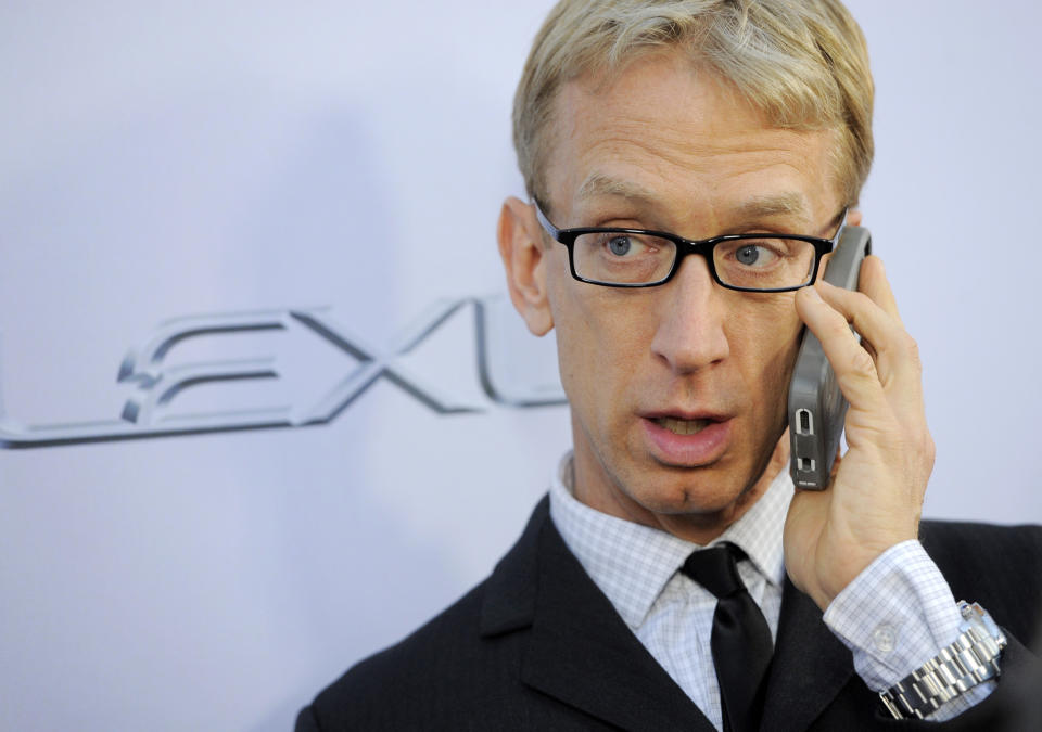 Many people mistakenly assume that Andy Dick identifies as gay. However, he told <a href="http://www.washingtonpost.com/wp-dyn/content/article/2006/10/06/AR2006100600242_2.html" target="_blank">The Washington Post in a 2006 interview</a> that, "just because I've been with guys, and I'm bi, doesn't mean I'm gay."