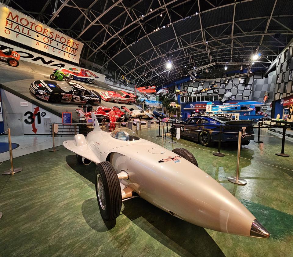 Harley Earl's GM Firebird 1, inside the museum at the Motorsports Hall of Fame of America.