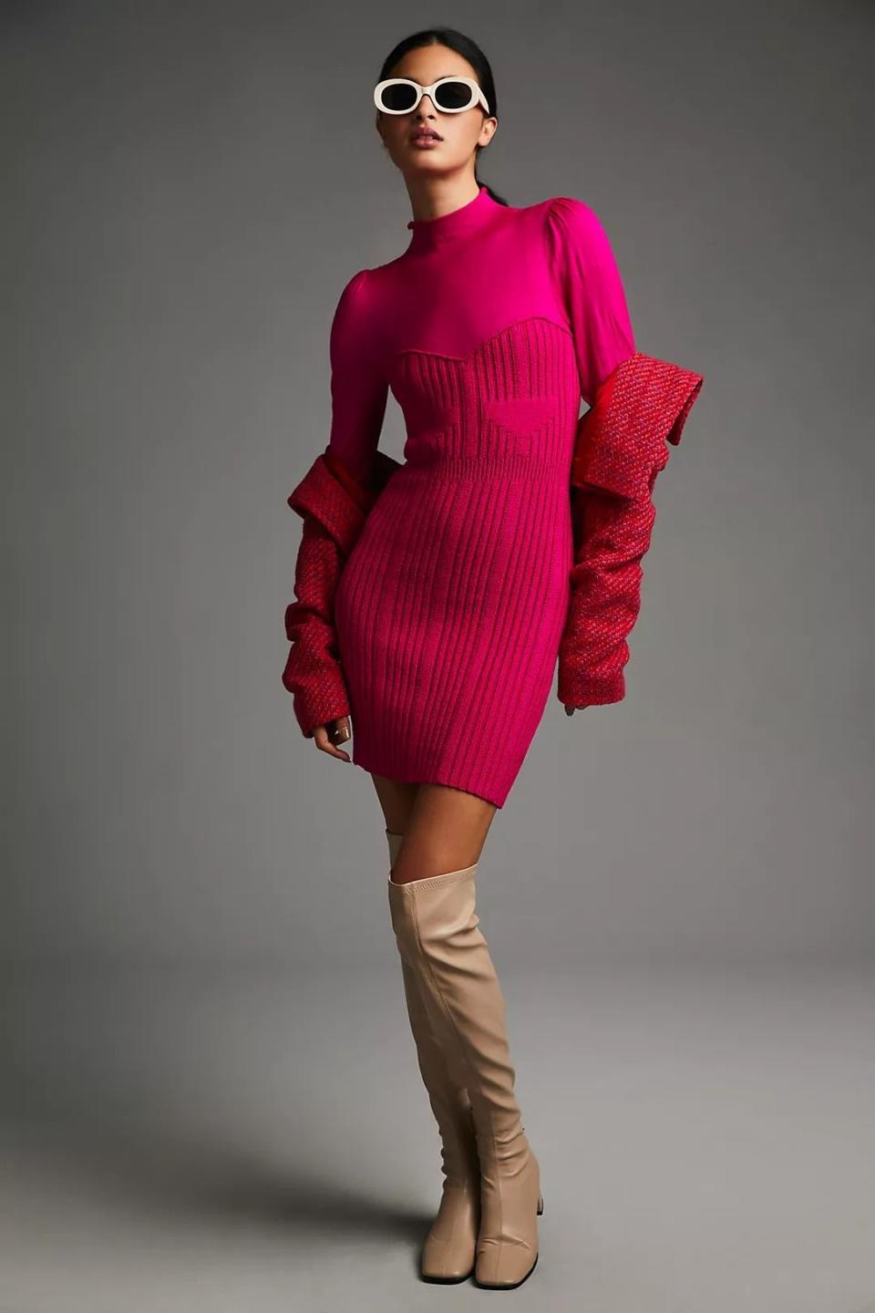 32) Turtleneck Sweater Dress