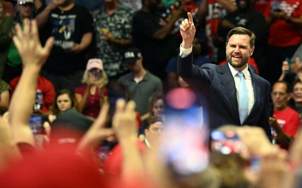 JD Vance said it was still "weird" to see his name on placards alongside Donald Trump