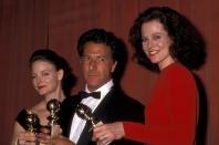 <p>Sigourney Weaver, Jodie Foster, and Shirley MacLaine all <a href="https://www.newsday.com/entertainment/golden-globes-facts-and-history-1.9783683" rel="nofollow noopener" target="_blank" data-ylk="slk:shared;elm:context_link;itc:0;sec:content-canvas" class="link ">shared</a> the title of "Best Performance by an Actress in a Motion Picture - Drama," even though they starred in three separate films.</p>