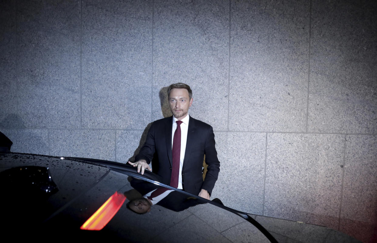 Christian Lindner nach dem Abbruch der Sondierungsgespräche (Bild: AP Photo/Michael Sohn)