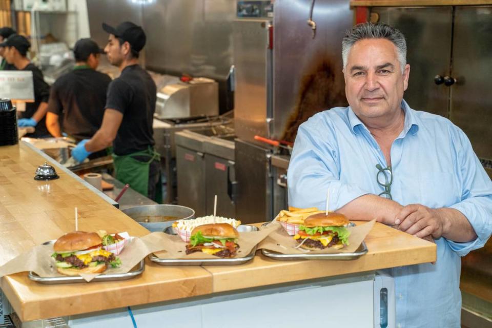 Michal Bay, owner of Barcelona Burger and Beer Garden at Merino Mill in Mooresville.