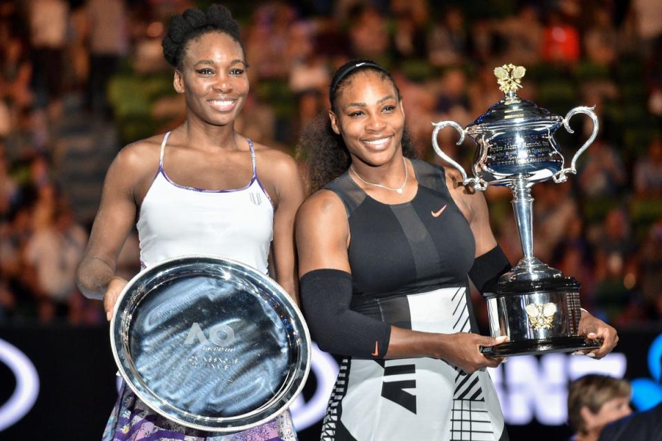 Williams celebrating winning the 2017 Australian Open (AFP via Getty Images)