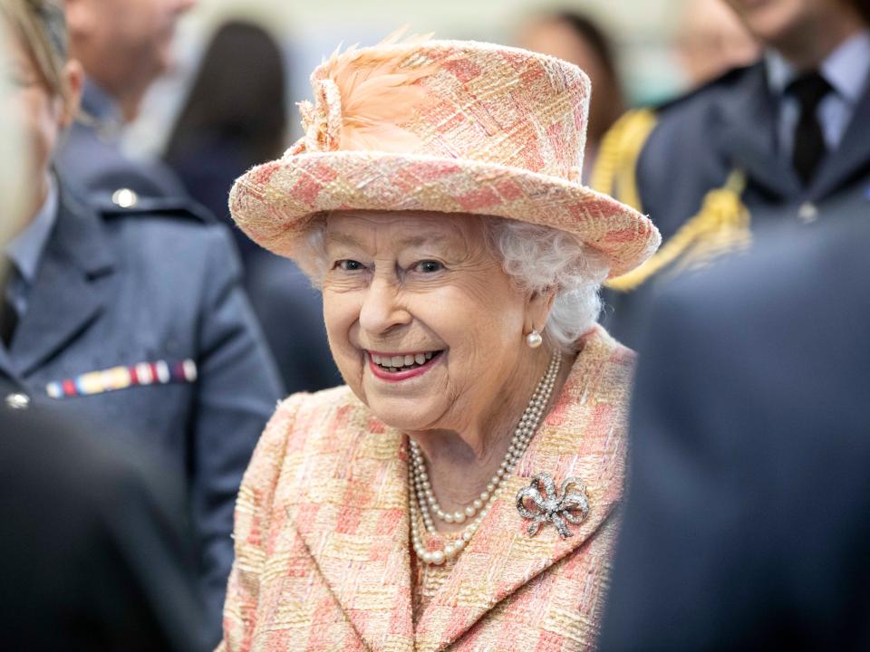 Queen Elizabeth in February 2022 Visists RAF Marham